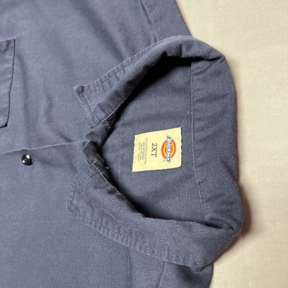 DICKIES MEN'S BLUE BUTTON UP WORK SHIRT SHORT SLEEVE SIZE 2XL 1574NV 2/12/16 - Picture 10 of 16
